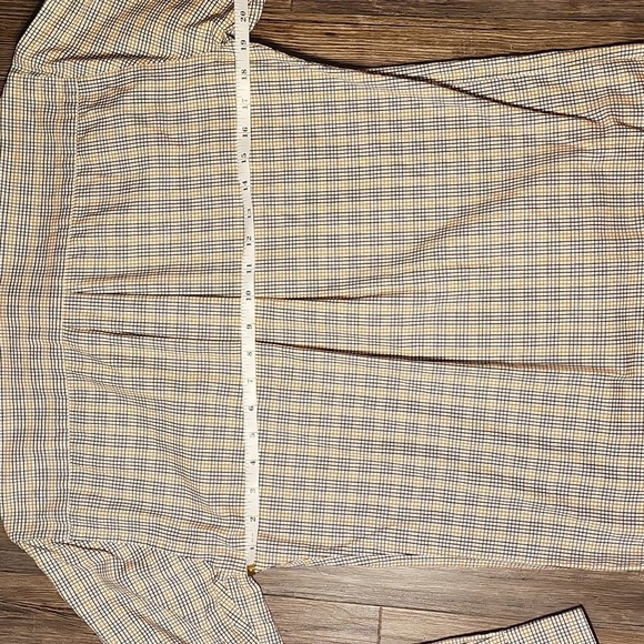 Mens Peter Millar Gold Grey Plaid Shirt Slim Fit Small - Picture 5 of 7